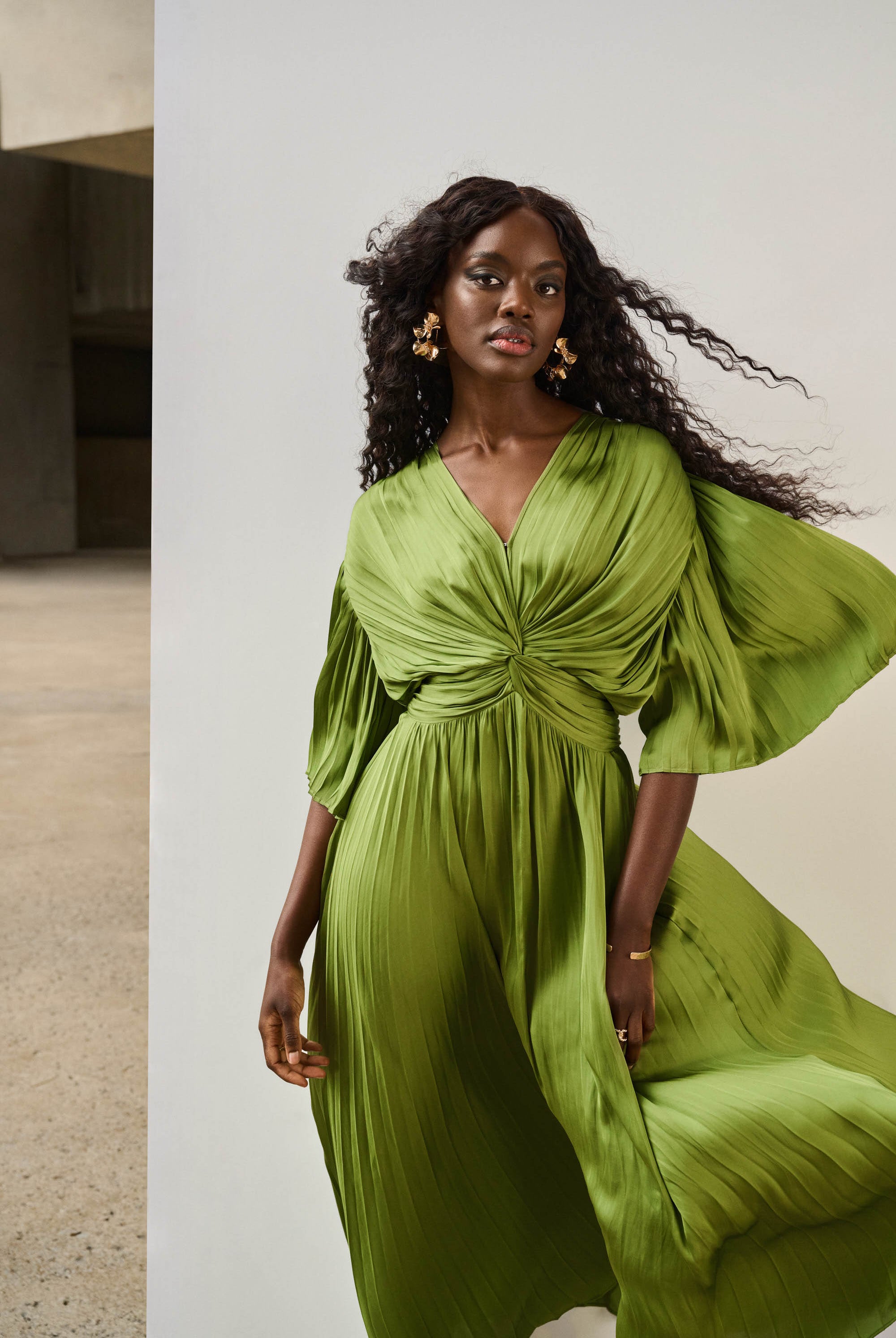 pleated-satin-special-occasion-dress-plus-size-green