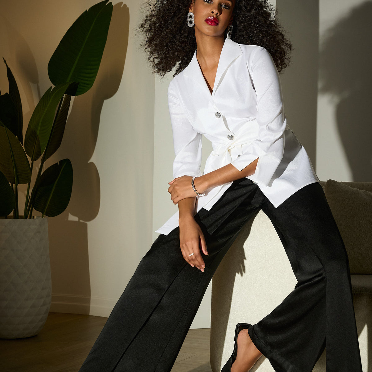 Stretch Woven Pull on Wide Leg Pant by Joseph Ribkoff main image 0