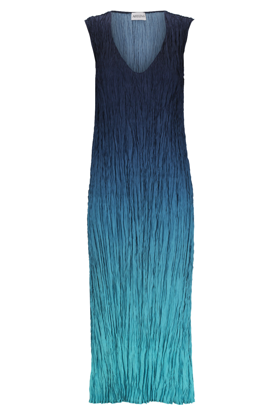 Blue gradient dress on a white background