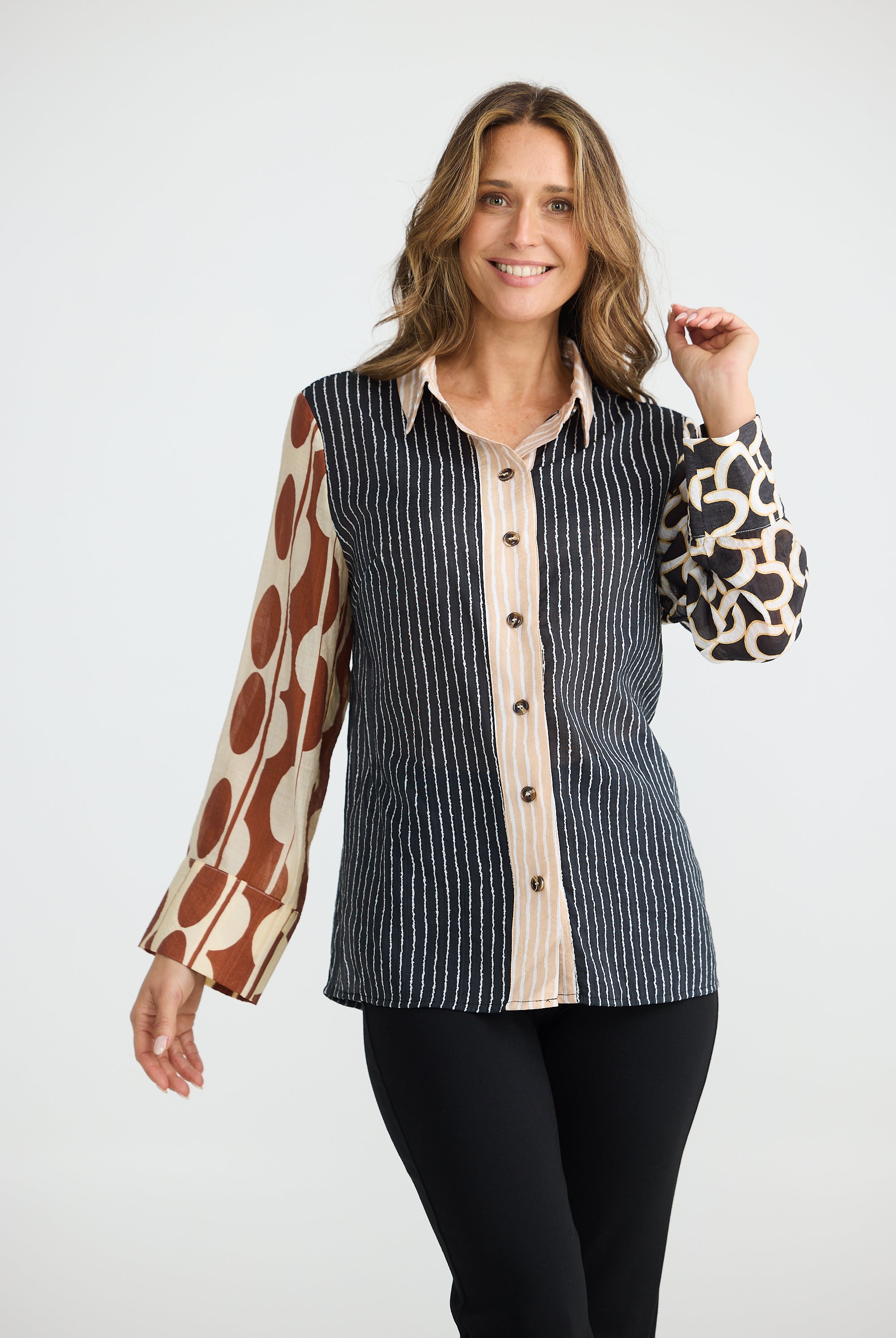 patchwork-print-long-sleeve-shirt