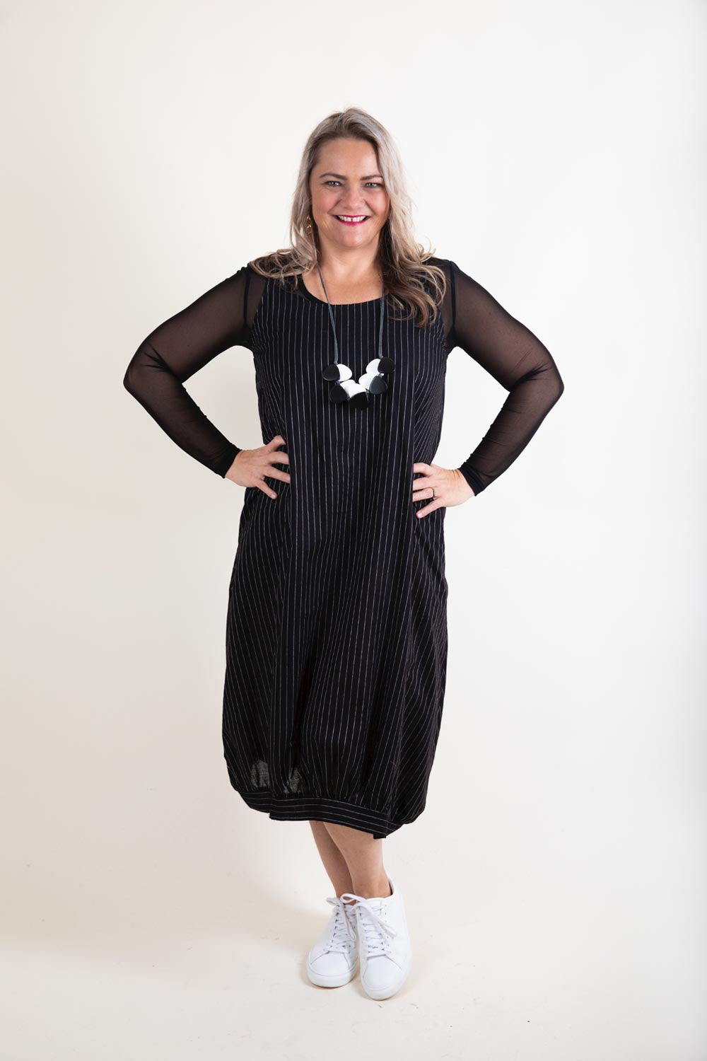 cashews-stripe-strap-dress