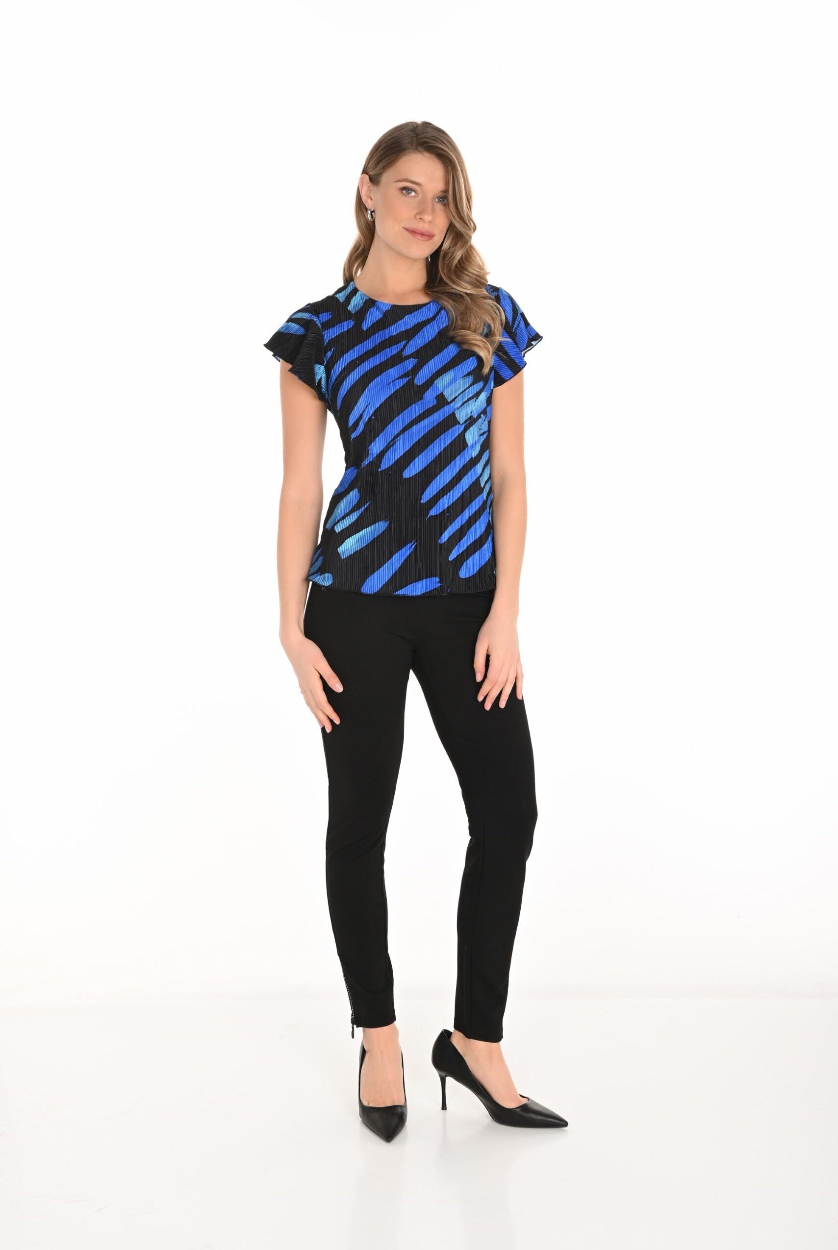 womens slim fit pant black with diamante zip details