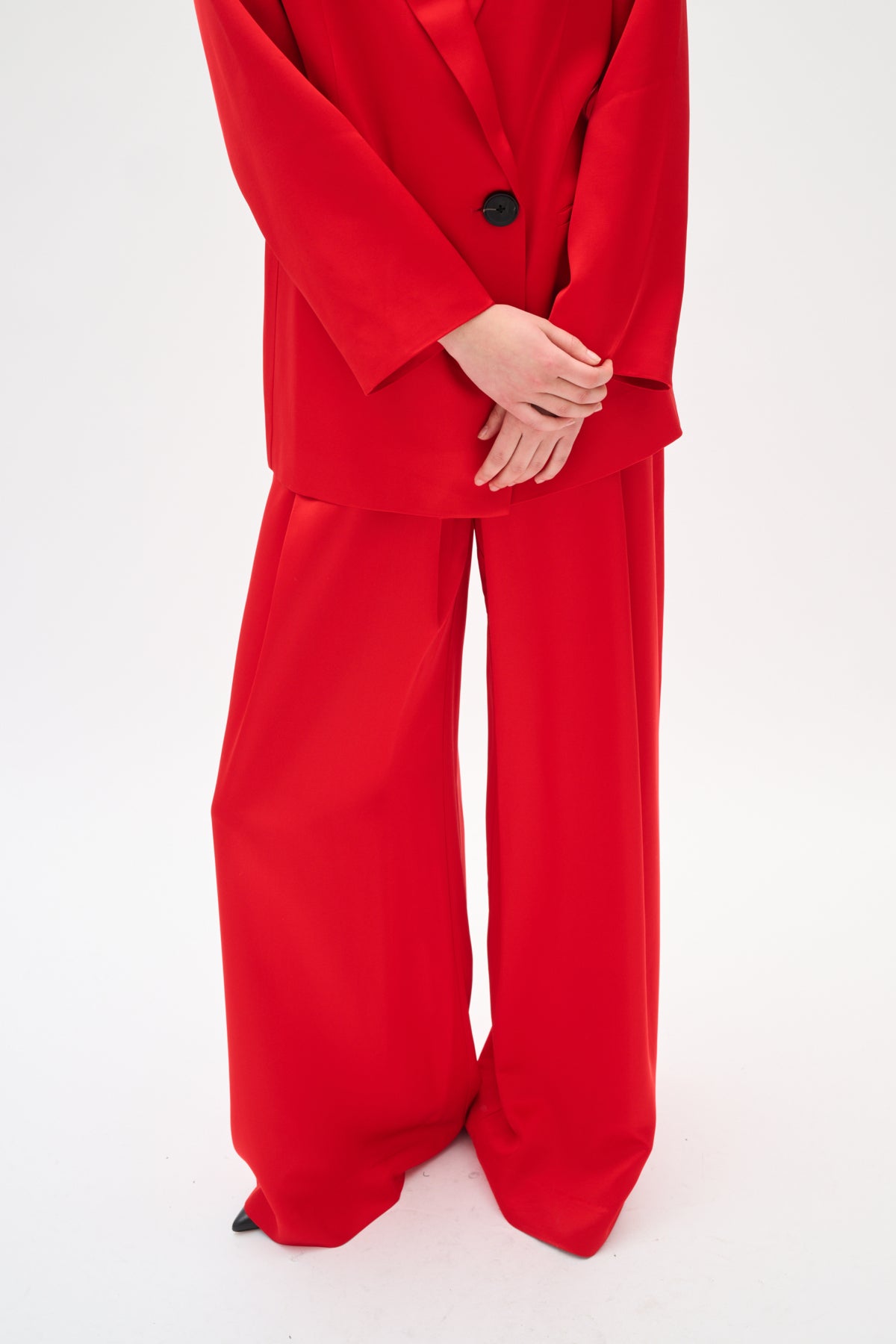 Red suit on a white background