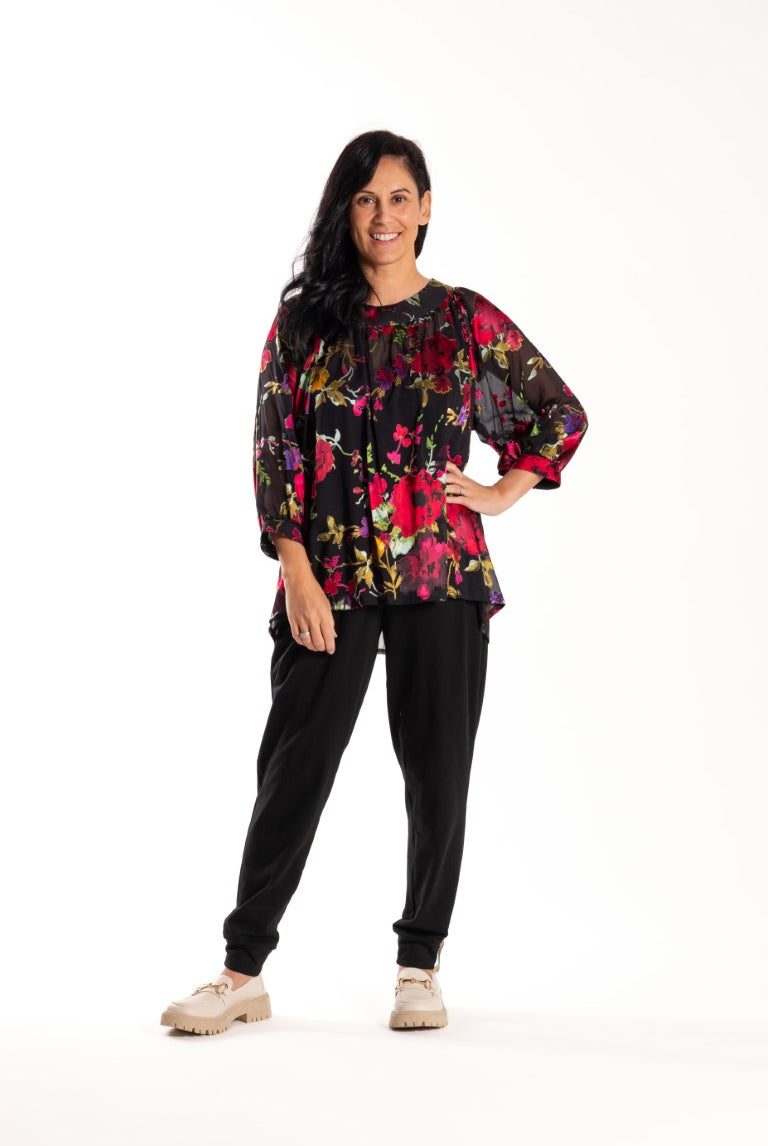 jellicoe surround top balck floral