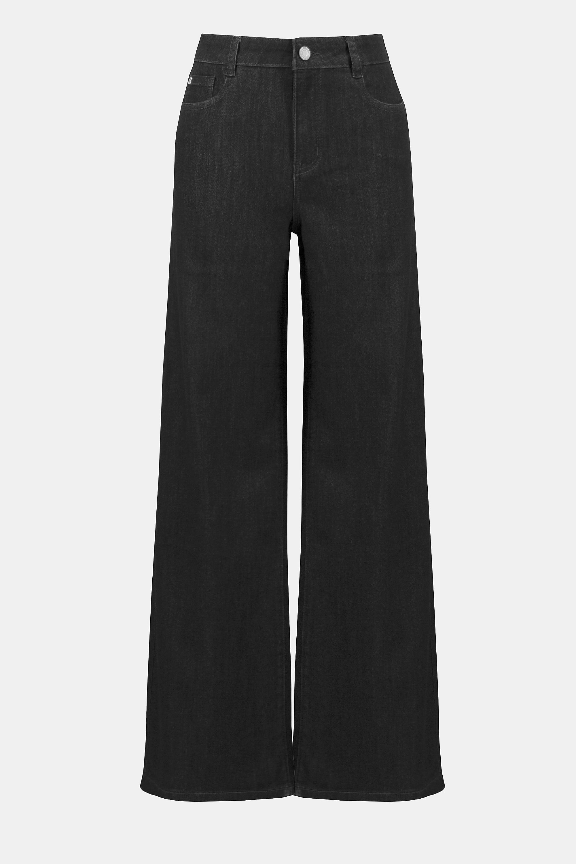 womens wide leg classic jean black