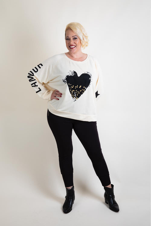 Love Lily - MC110 Armour Heart with Gold Print Sweat