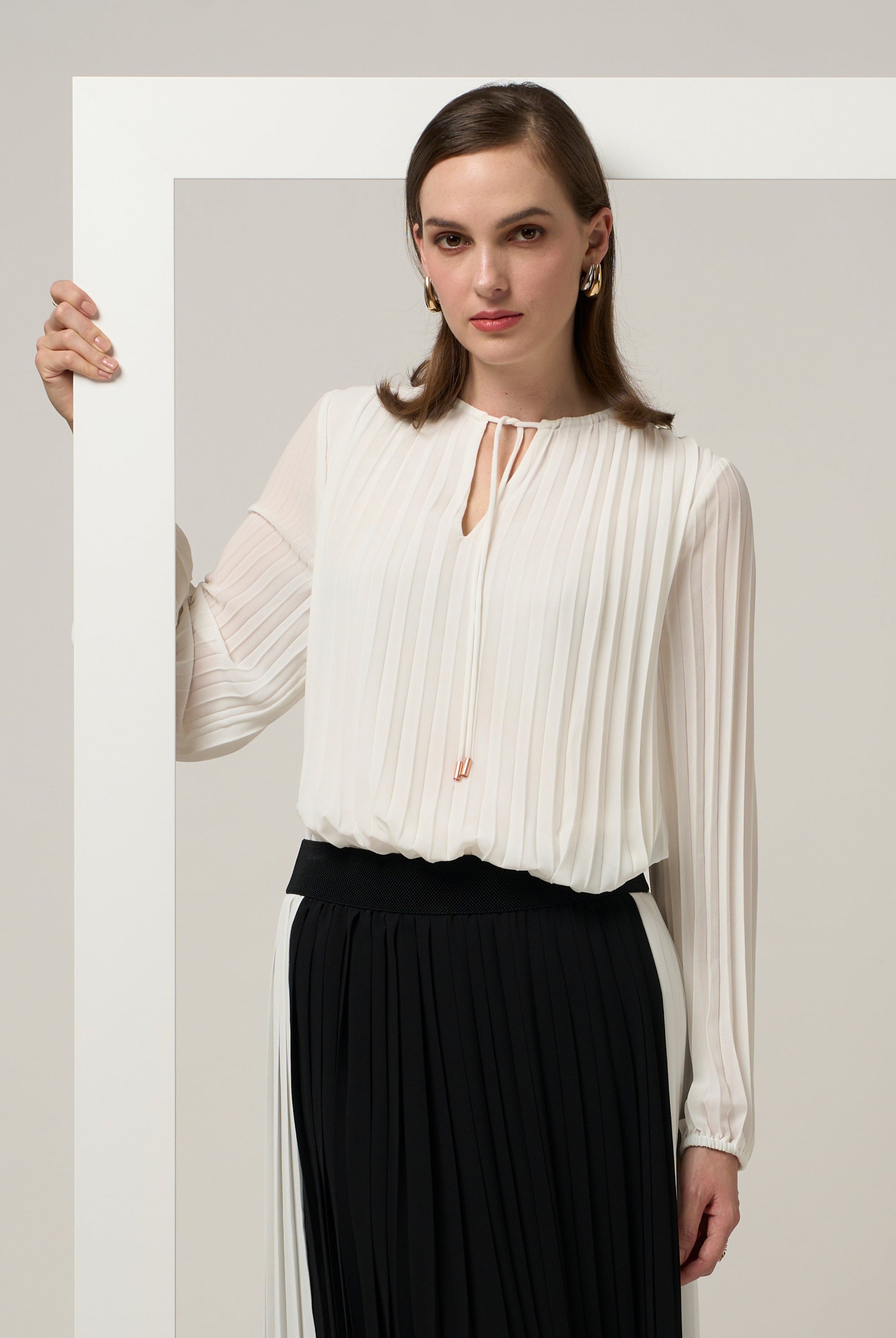 pleated-tie-neck-blouse-white-plus-size-clothing