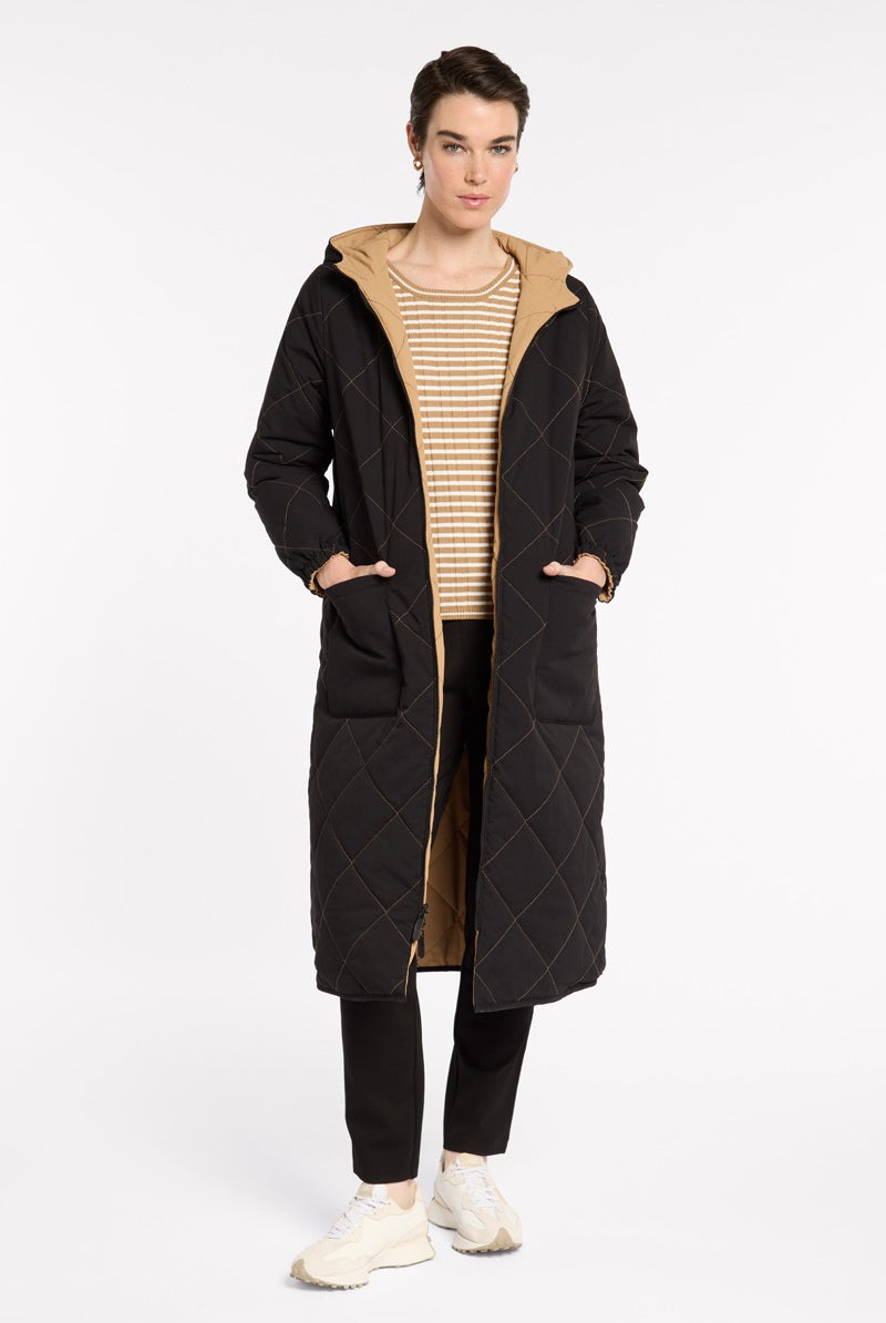 reversible-longline-puffer-jacket-black-tan-plus-size-clothing