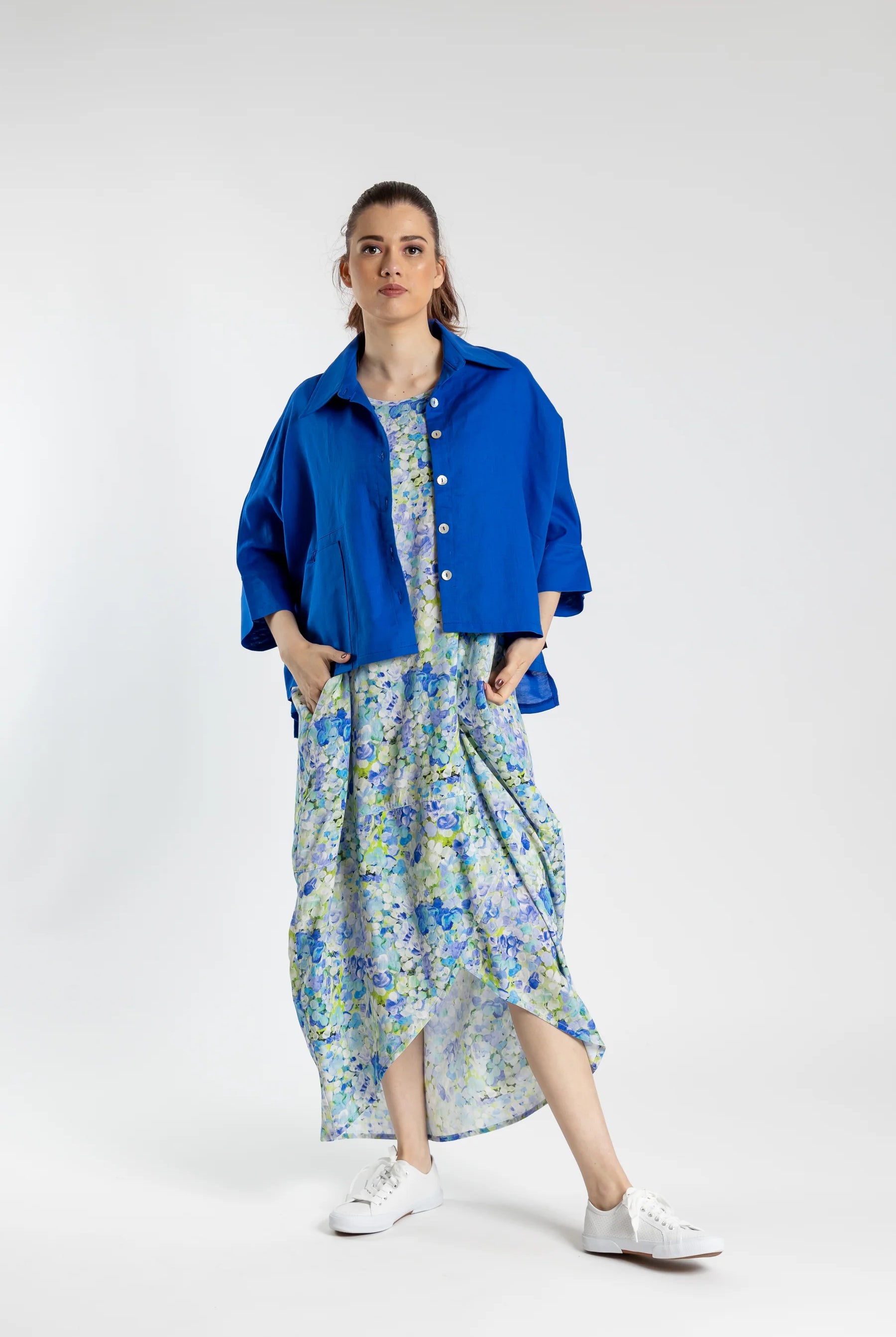 women's blue plus size shirt