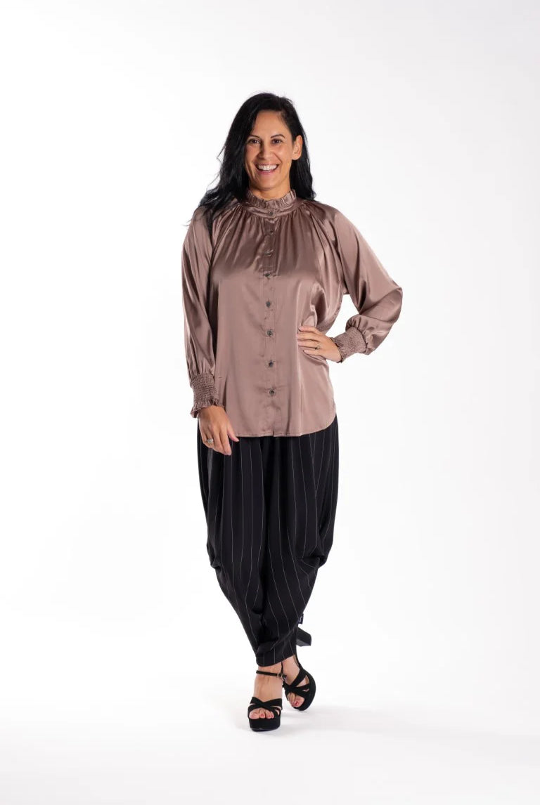 women's plus size brown blouse
