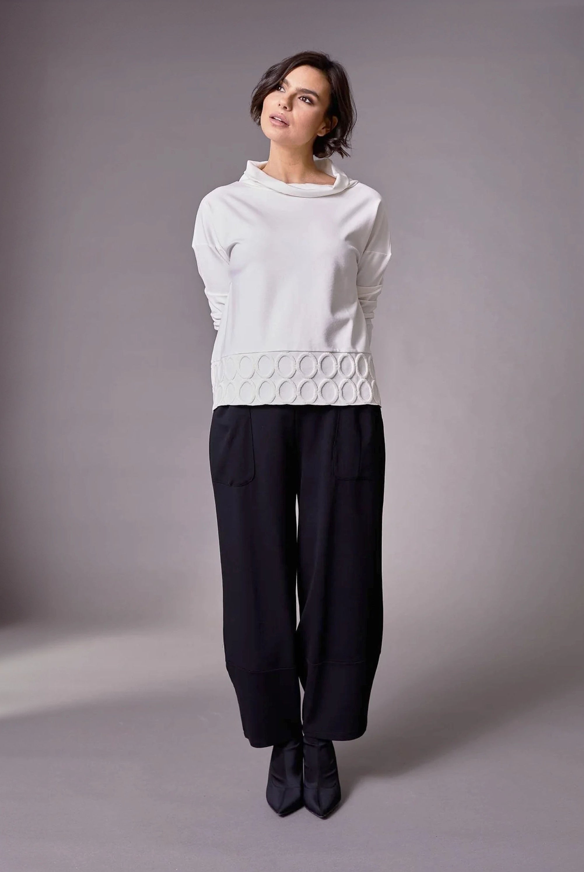 womens black slouch style full length pant