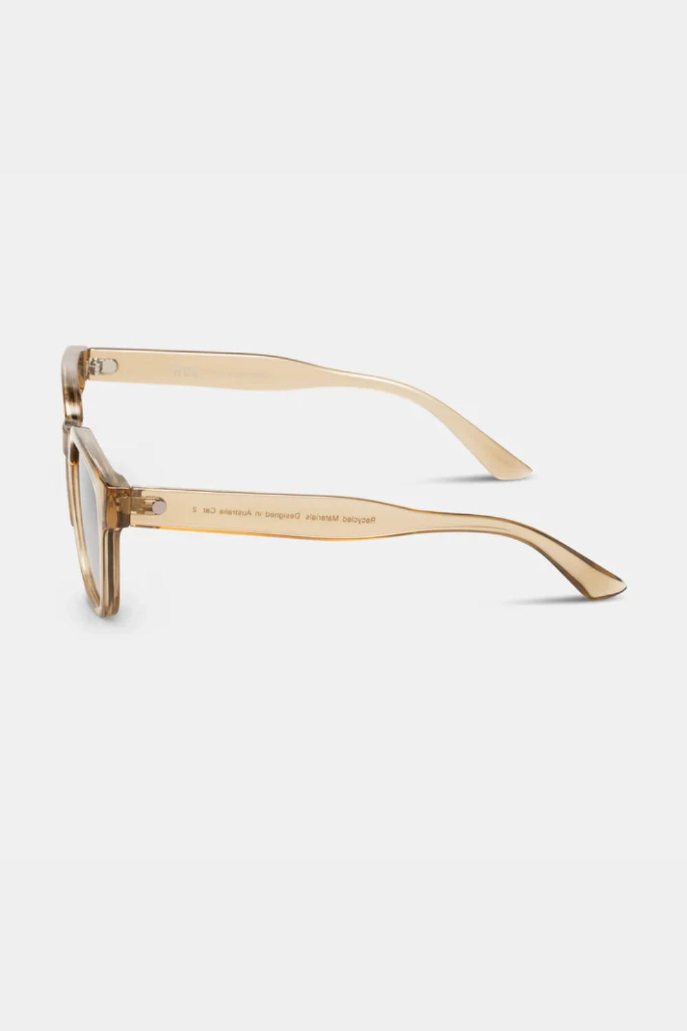 Gold-framed eyeglasses on a white background