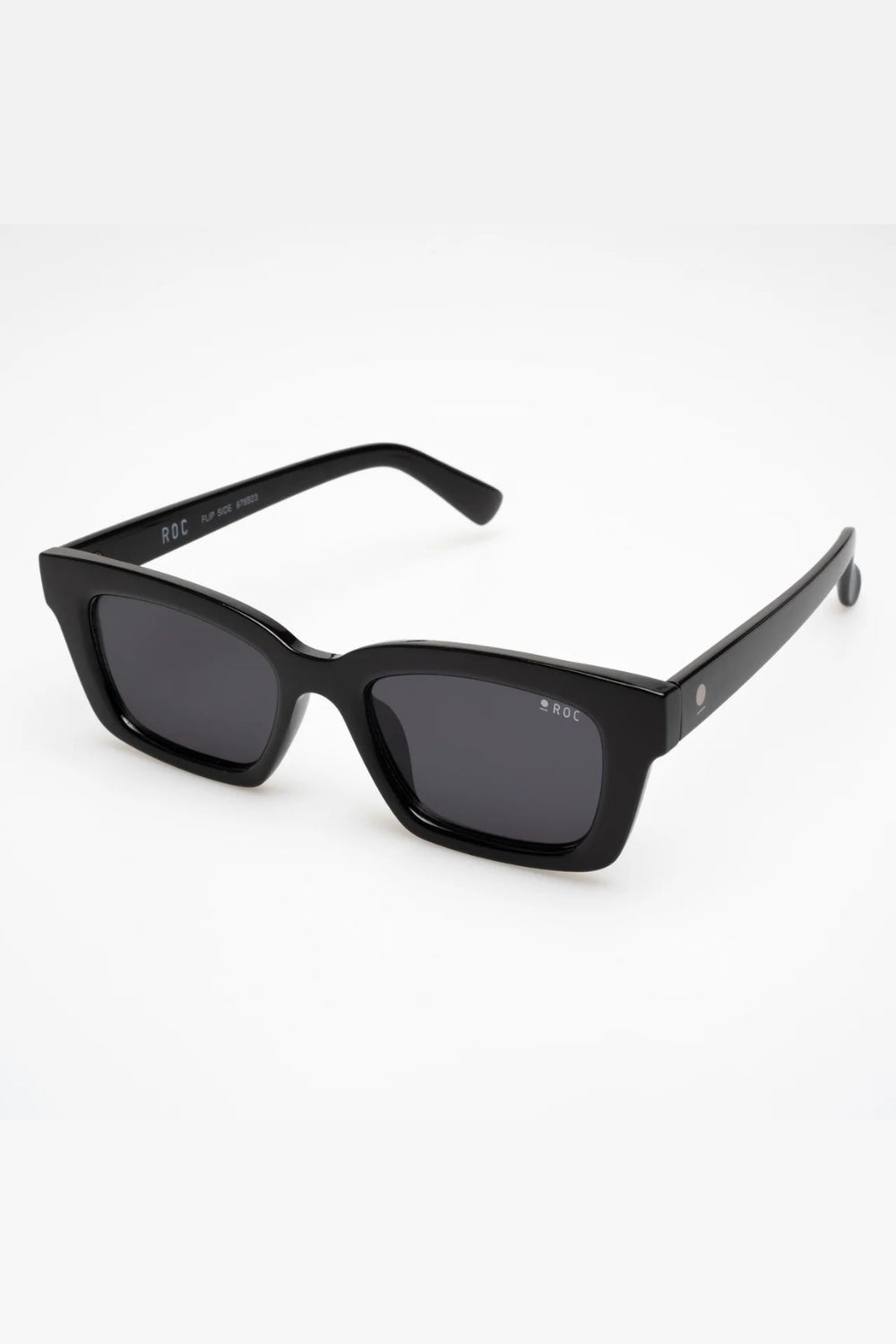 Black sunglasses on a white background