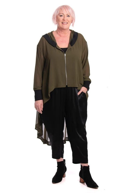 black satin cocoon pant