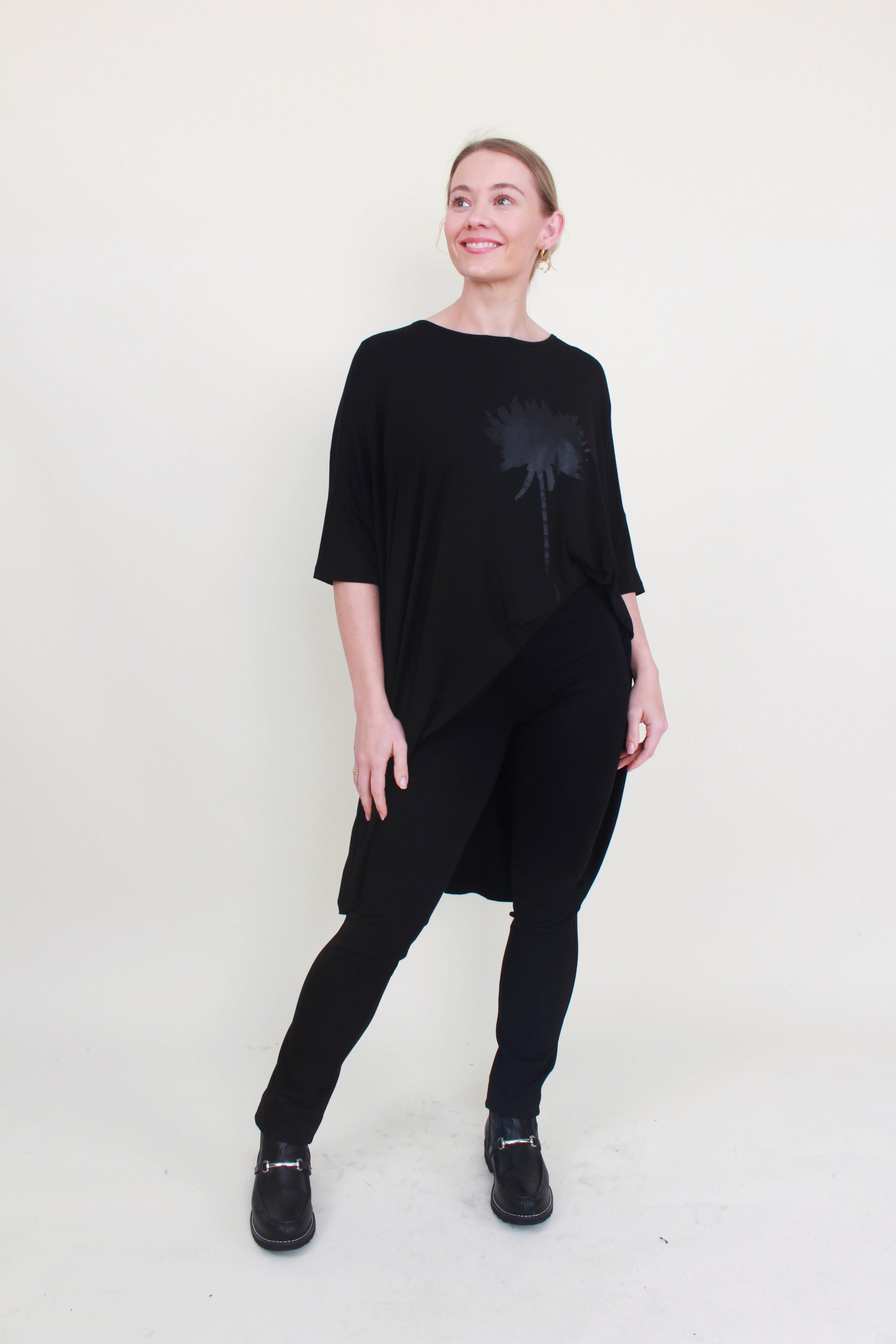 womens slim fitting black ponti pant