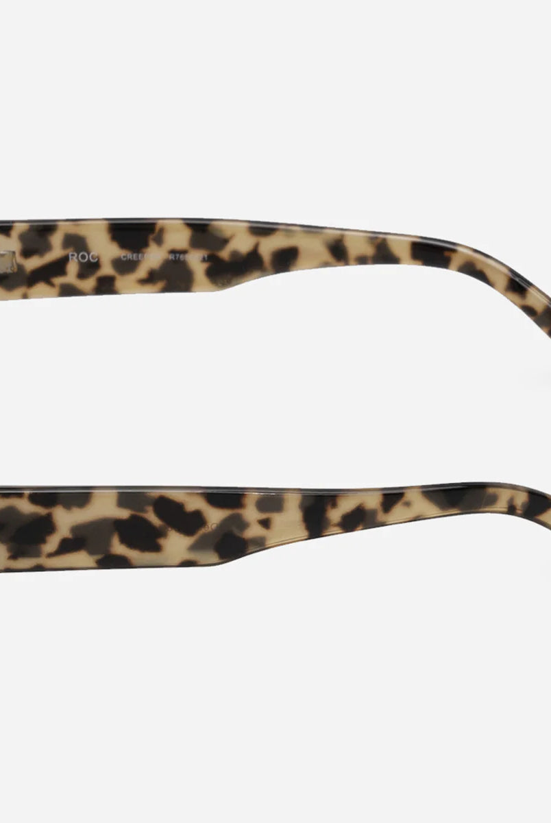 Leopard print sunglasses on a white background