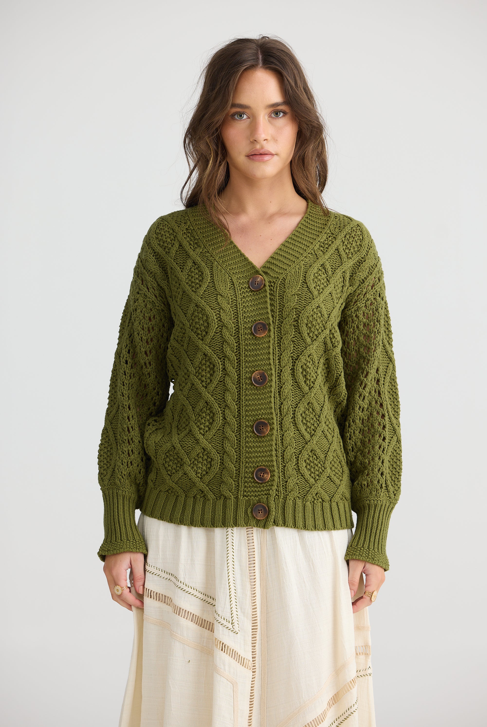cable-knit-cardigan-olive-green
