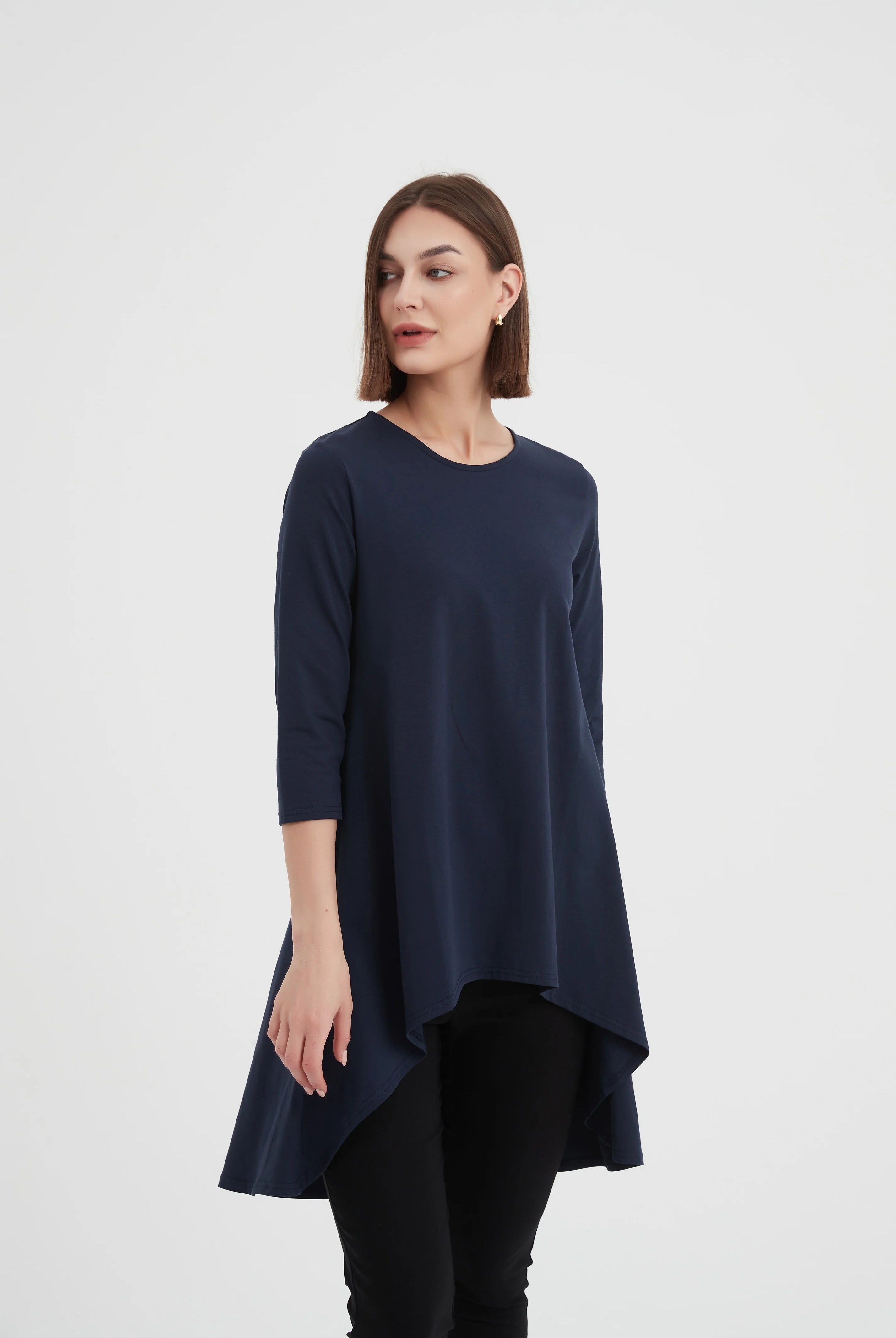 tirelli-3/4-sleeve-cascade-top