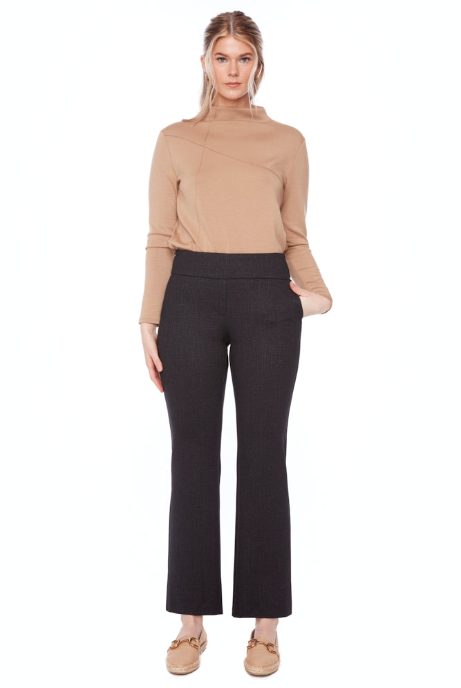 womens elasticated bootcut pant black