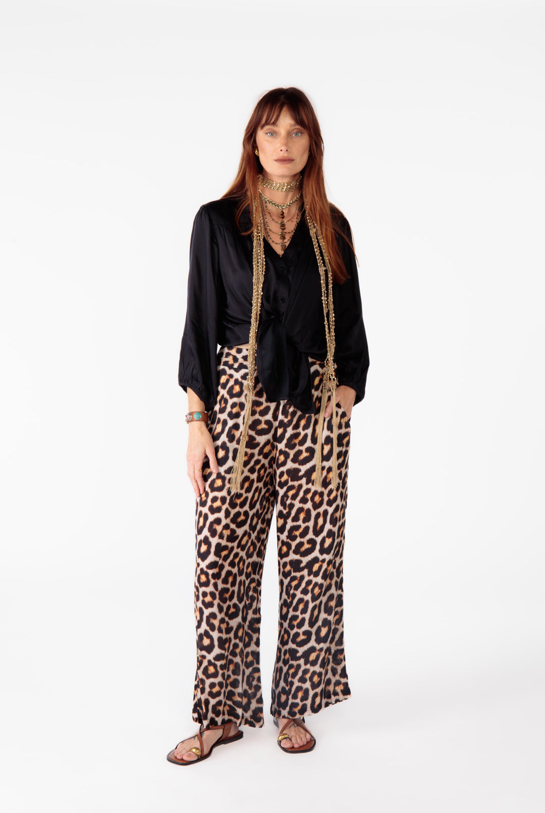 leopard print plus size women's pant