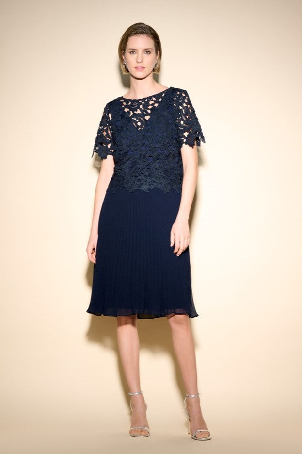 joseph-ribkoff-lace-pleat-dress