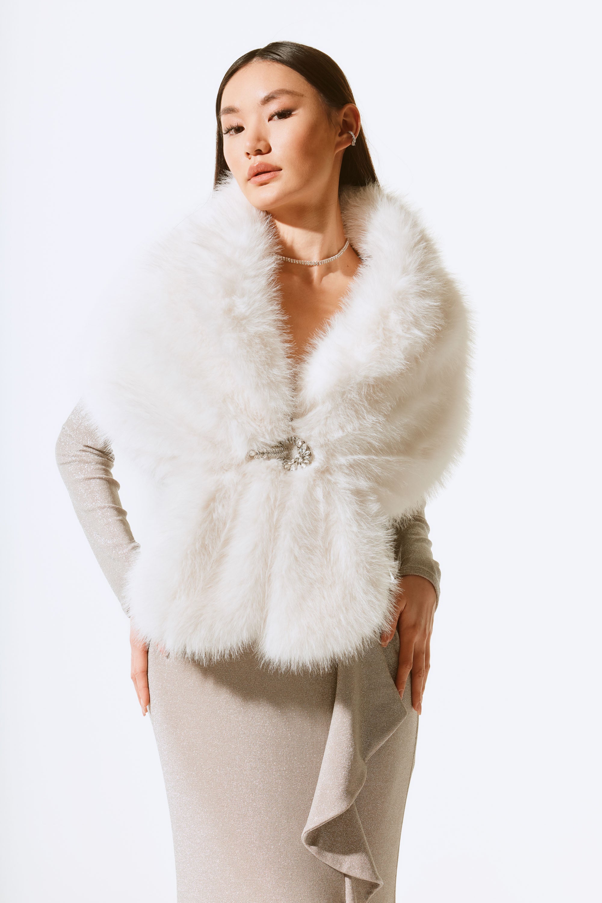 Joseph Ribkoff 233796F24 Faux Fur Stole