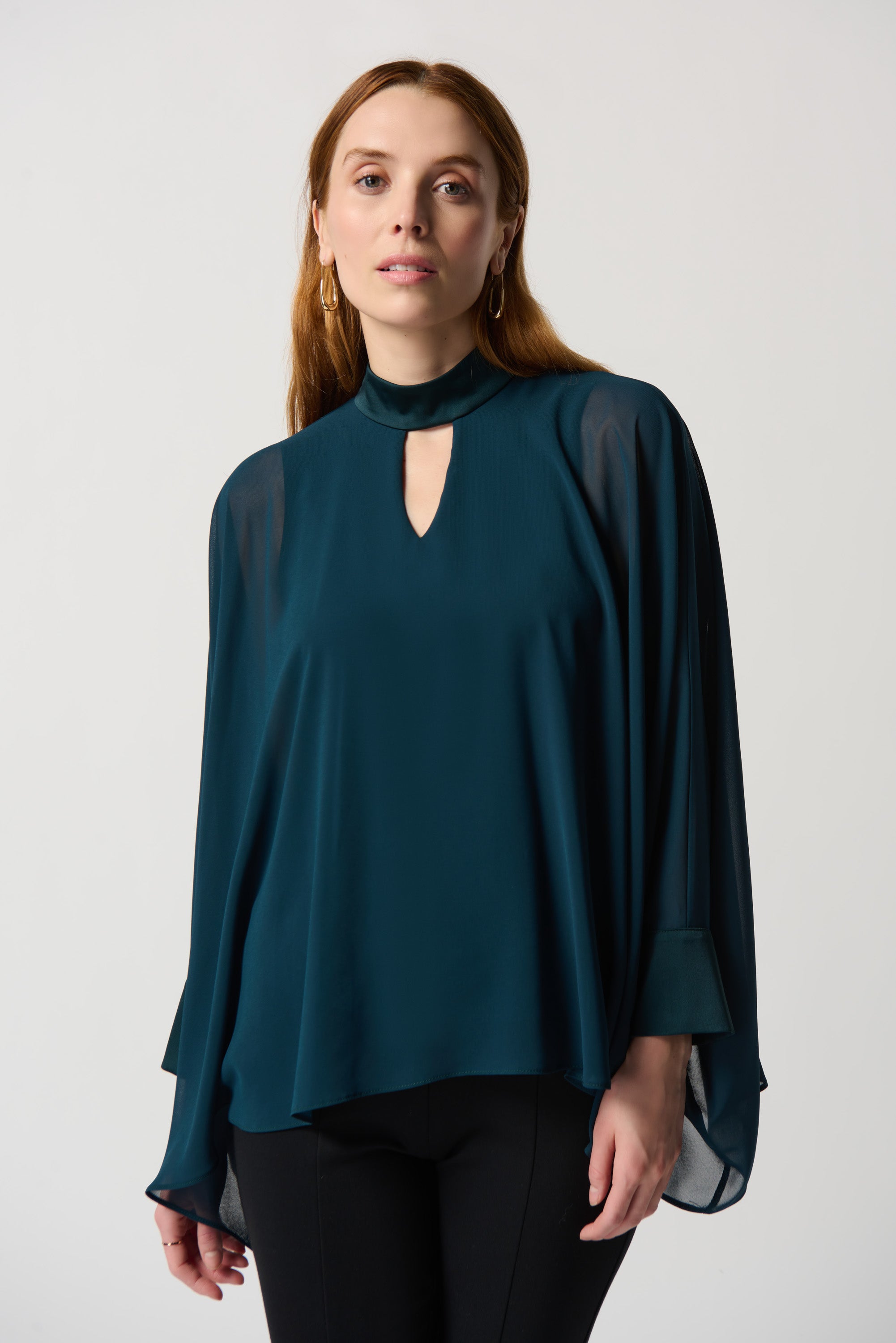 joseph-ribkoff-chiffon-poncho-top