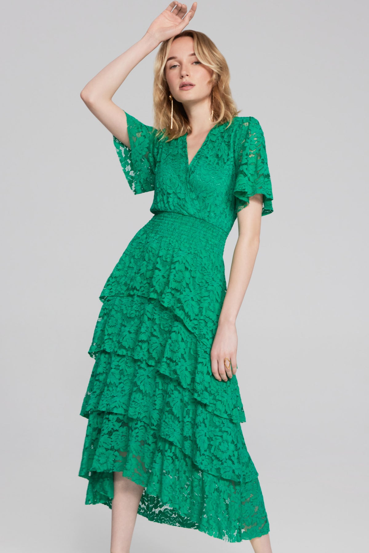 Joseph Ribkoff Ruffle Dress Joseph Ribkoff - 241759 Lace Ruffle Dress – Magazine Designer Clothing