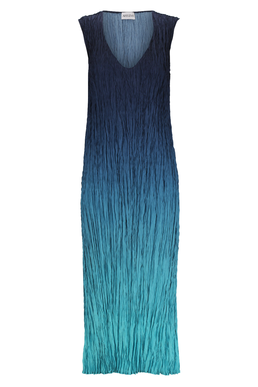 Blue gradient dress on a white background