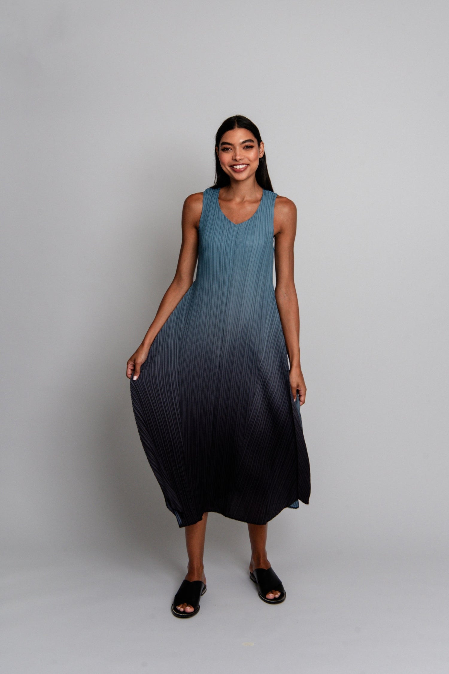 long-pleat-dress-steel-graphite-ombre-plus-size-clothing-wedding-guest