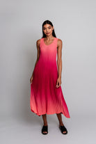 long-pleat-dress-watermelon-wedding-guest-plus-size-clothing