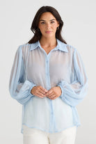 blue ladies shirt