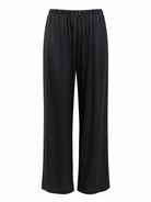 Black wide-leg pants on a white background