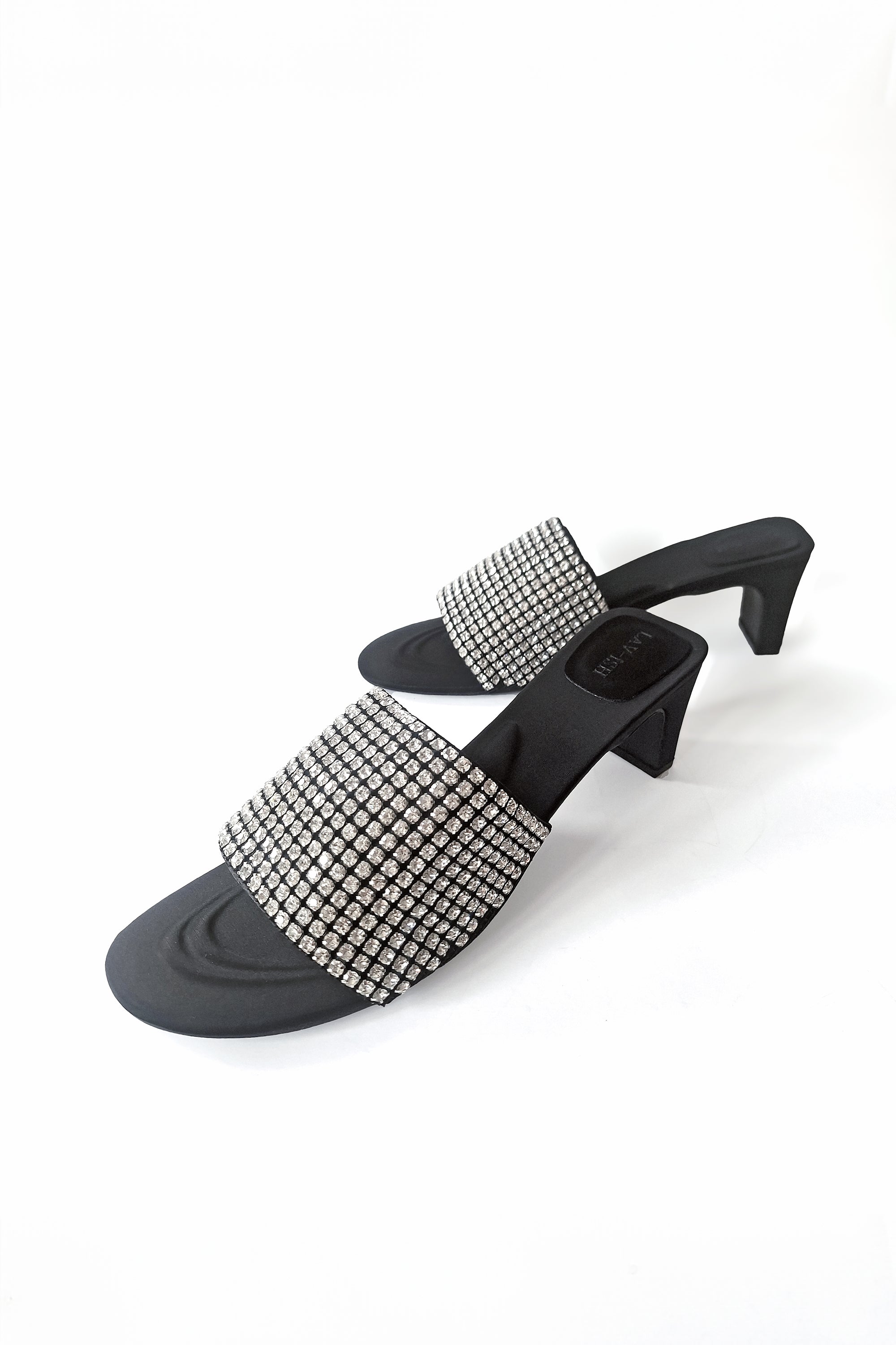 black diamante women's heels