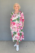 semi-sheer-midi-dress-rose-print-special-occasion-plus-size