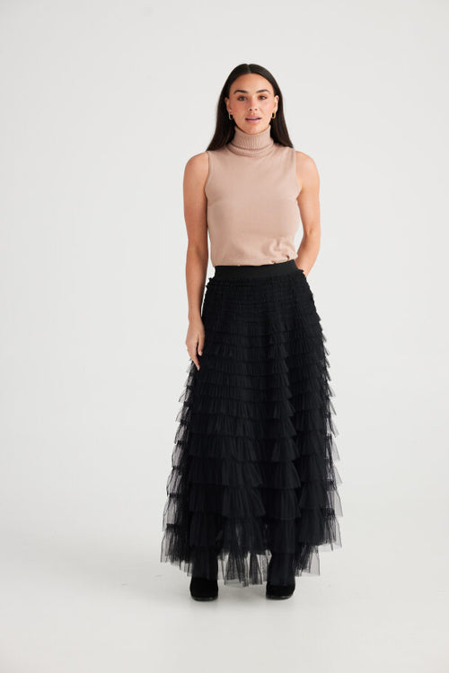tiered-black-tulle-skirt