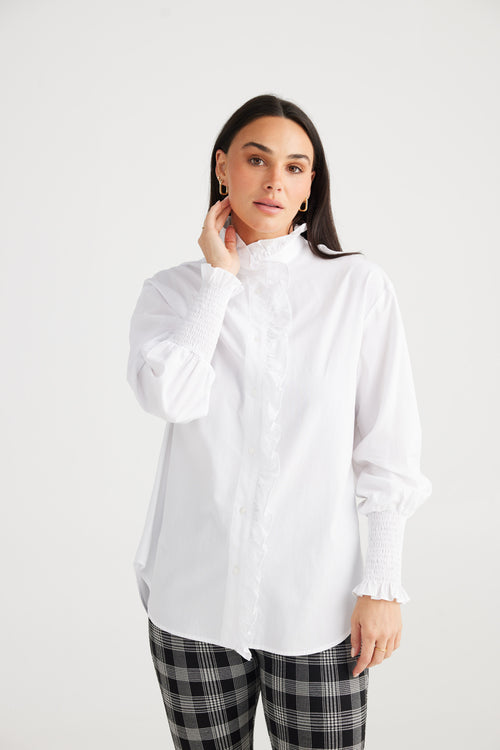 countess-frill-hem-white-shirt