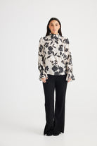 black-floral-high-neck-shirt-blouse