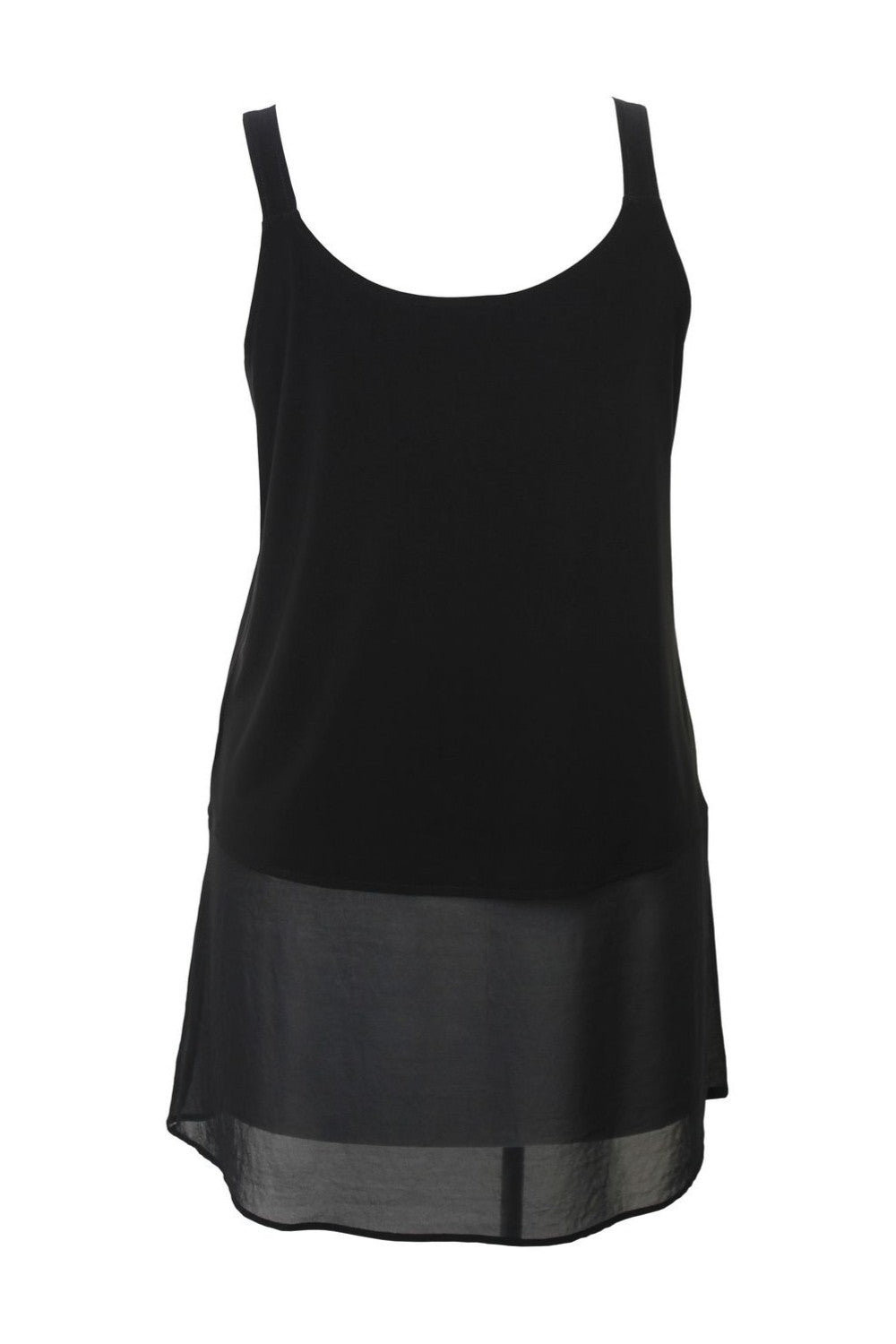 cami with chiffon layer in black white background back