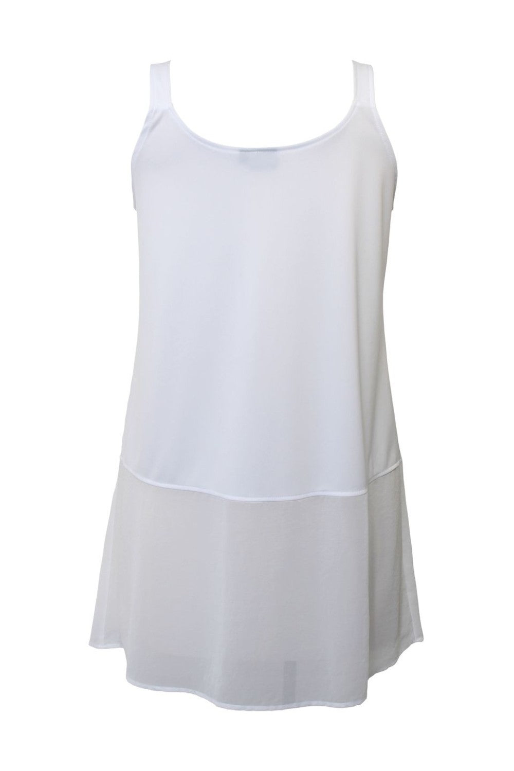 cami with chiffon layer in white white background back