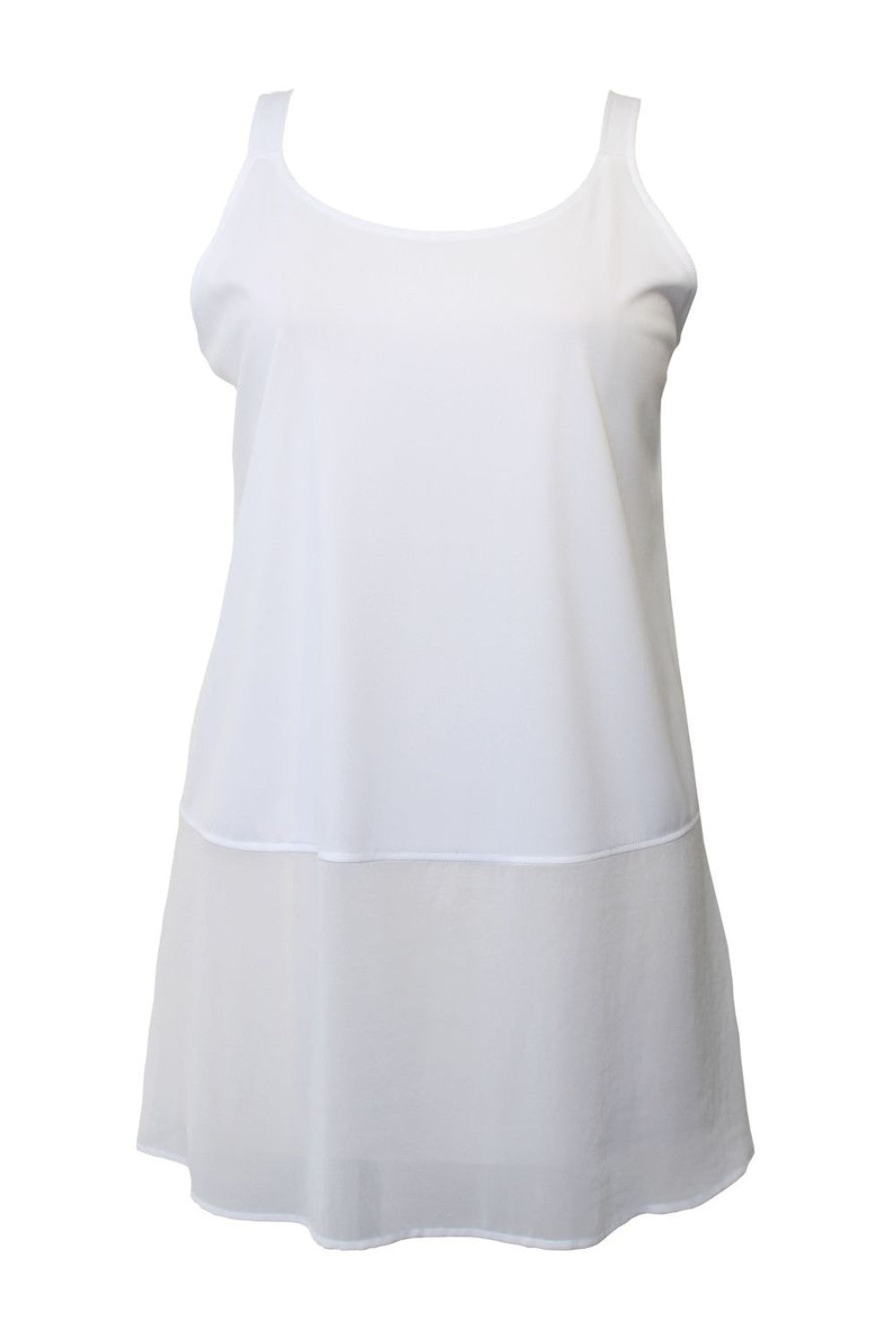 cami with chiffon layer in white white background