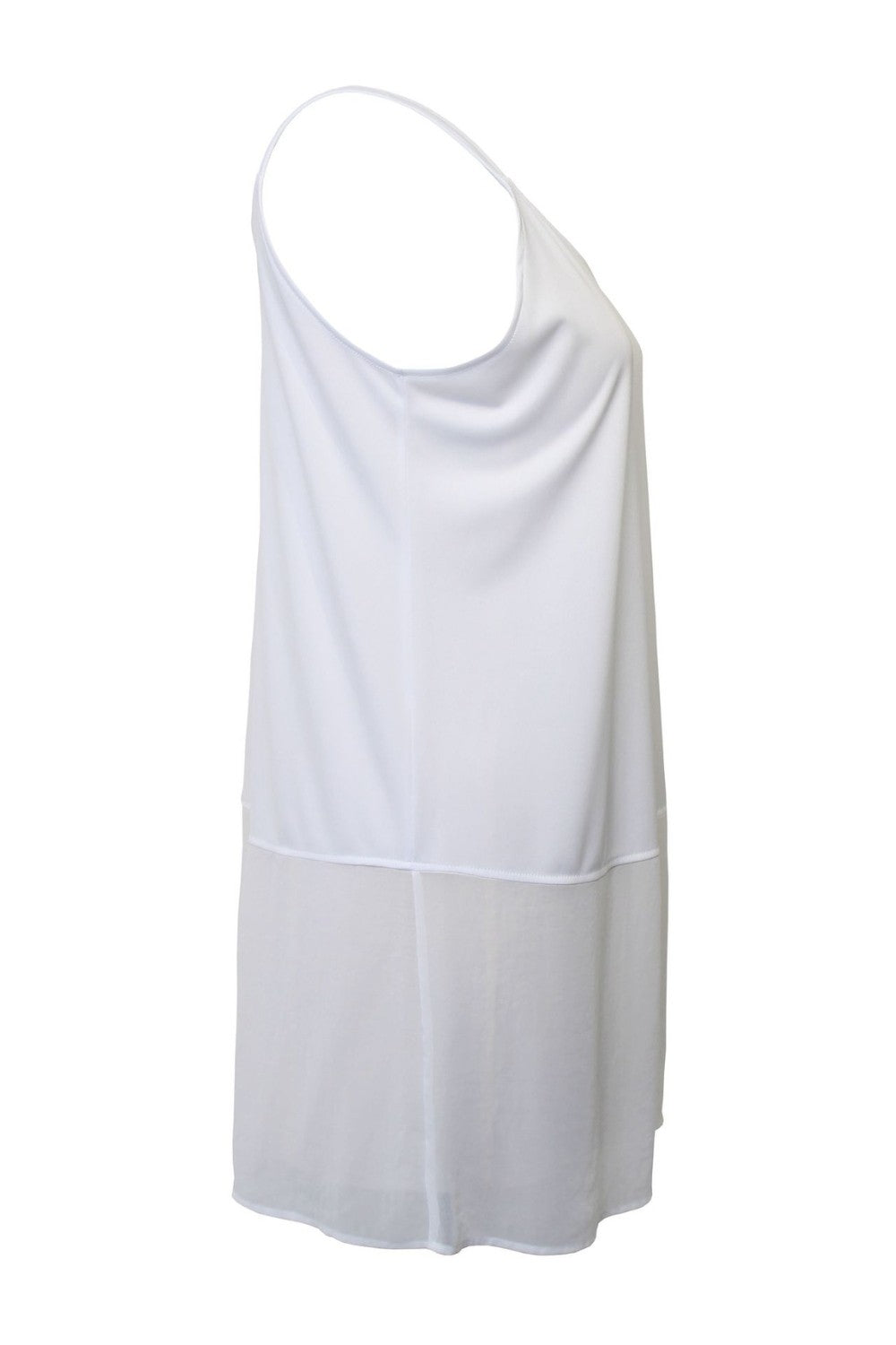 cami with chiffon layer in white white background side