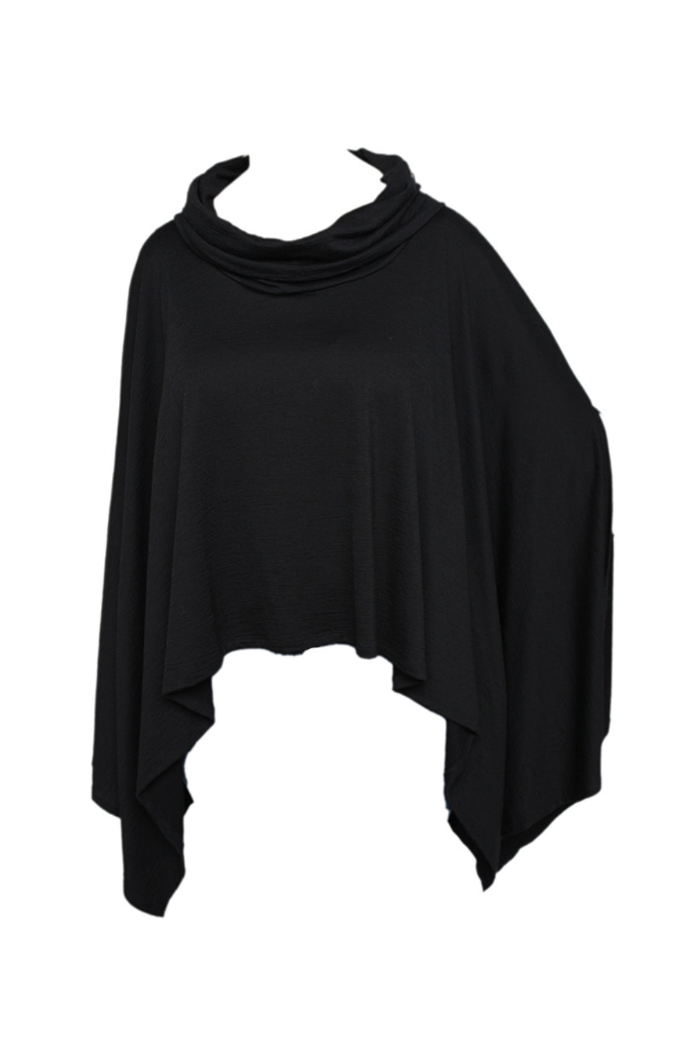 cape style womens top black merino