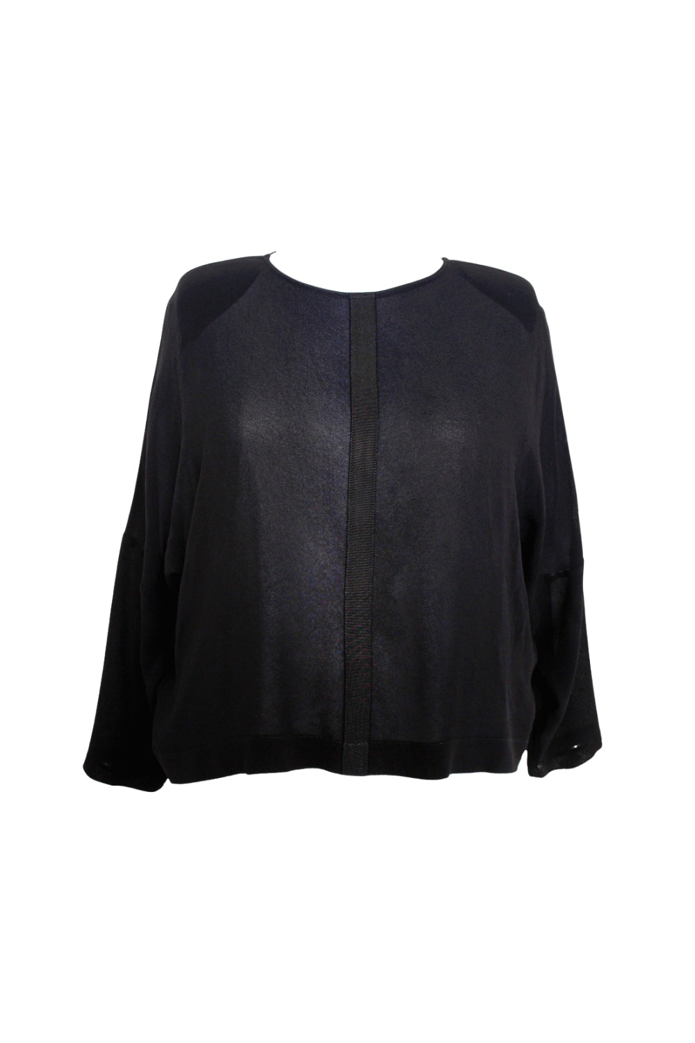 semi sheer womens long sleeve top black