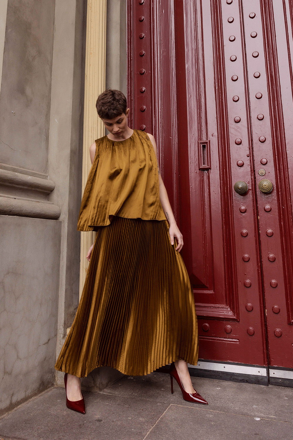 Maud Dainty DTY04003A Extensions Pleat Skirt Magazine Designer Clothing