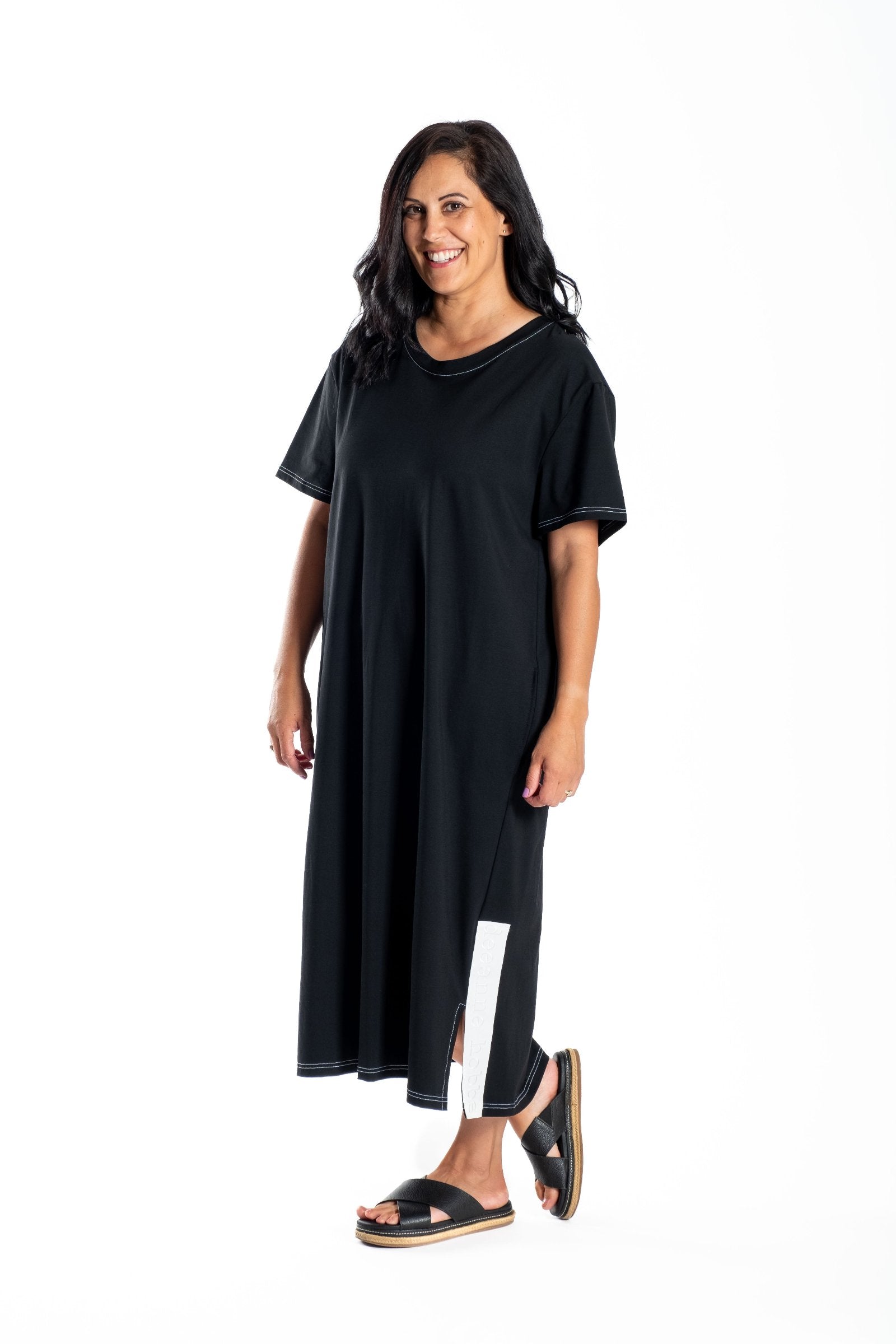 casual women's black plus size dress