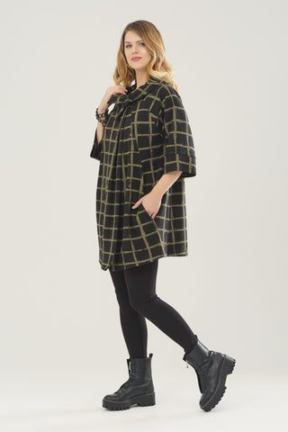 Carre Noir - 6585 Hooded Check Cardigan