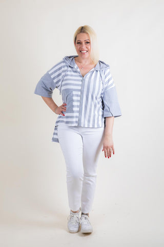 Ever Sassy - 13604 Spot / Stripe Longline Shirt