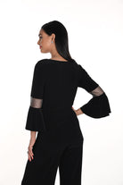 long sleeve cowl neck top with diamante detail sleeve back view