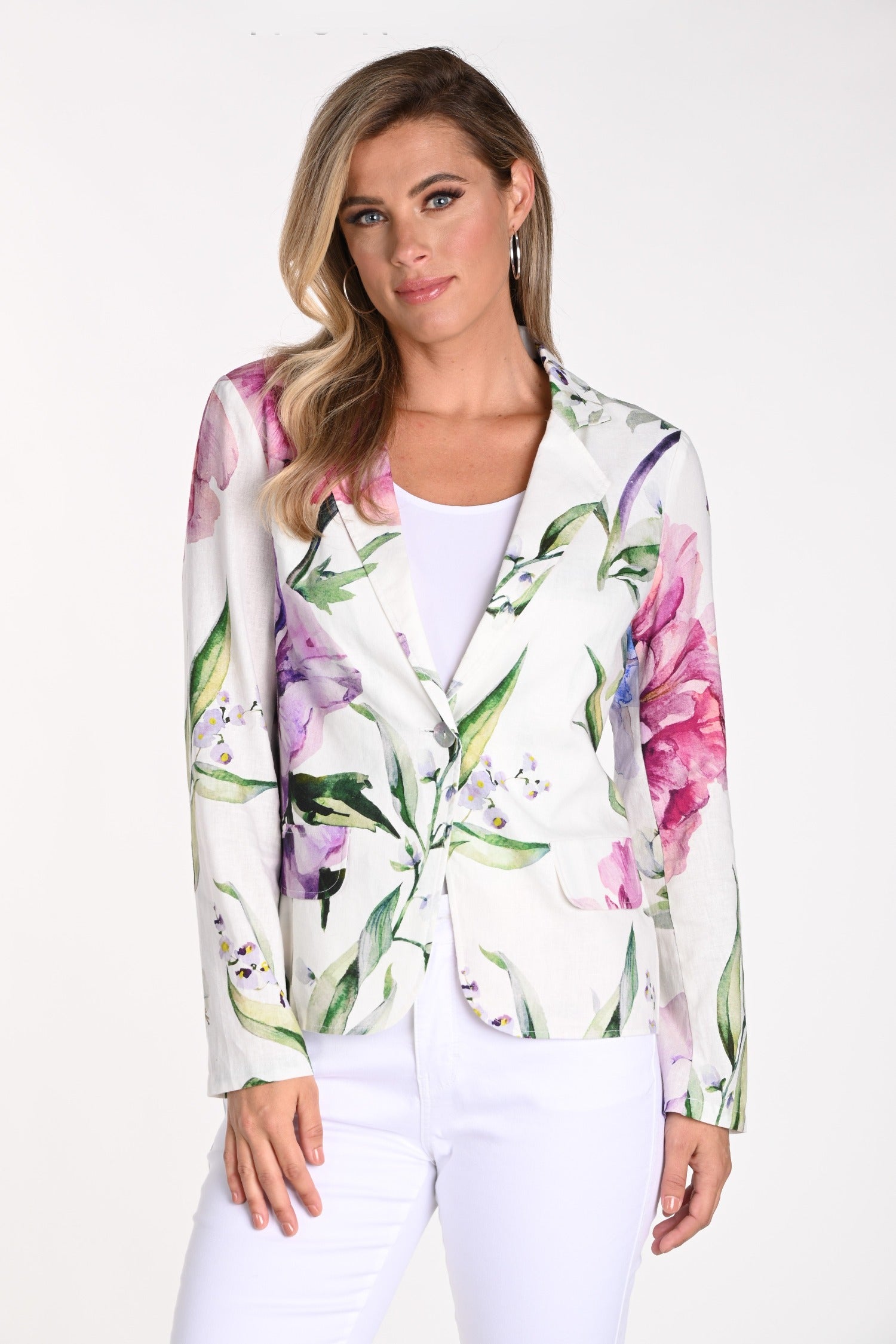 frank-lyman-floral-linen-blazer